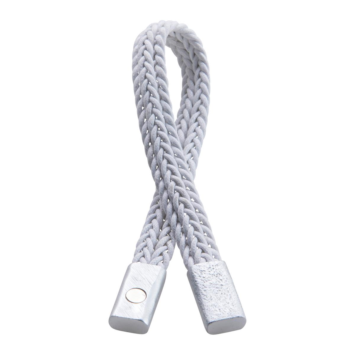 Spona na záves Braid, 38cm, biela - biela, textil (38cm) - Modern Living