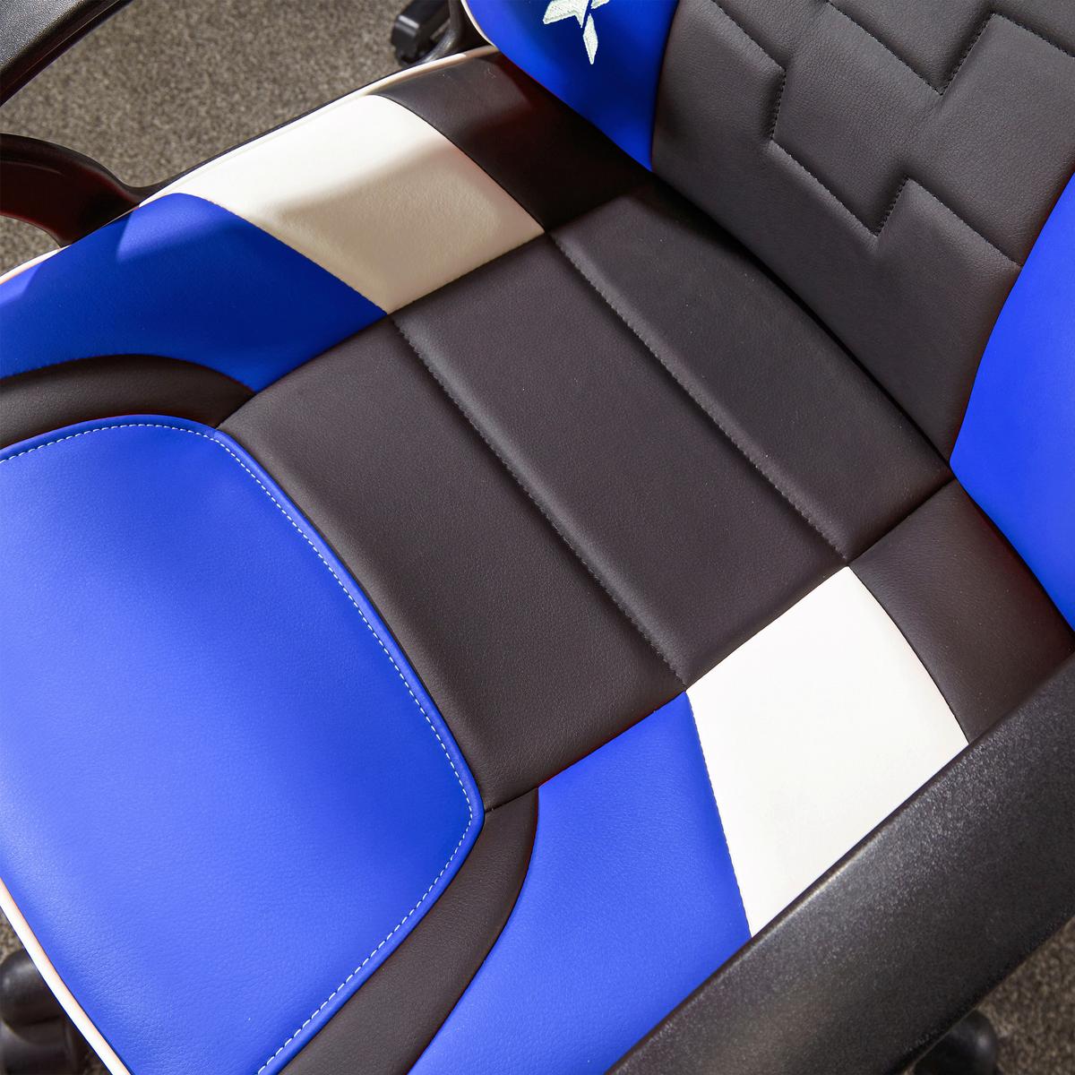 Gamingstuhl Saturn - Blau/Schwarz, MODERN, Textil (57,5/107,5/44cm) - X Rocker