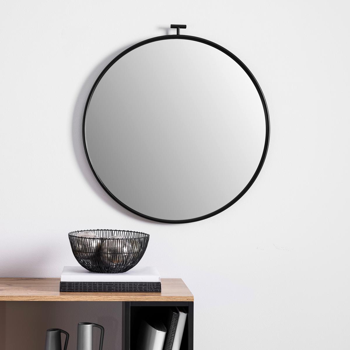 Zrkadlo MEO čierny rám - čierna, Modern, kov/sklo (60/63/2cm) - Bessagi Home
