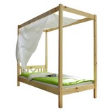 Himmelbett Laluna 90x200 cm - Kieferfarben, ROMANTIK / LANDHAUS, Holz (90/200cm) - Carryhome