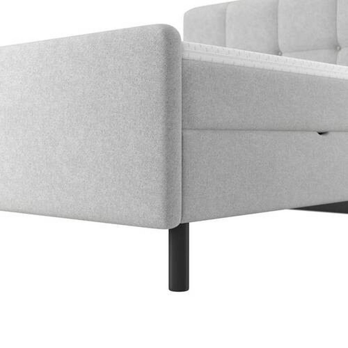 Posteľ boxspring MARBELLA 180x200, světle šedá - černá/světle šedá, Moderní, kov/dřevo (180/200cm) - Bessagi Home