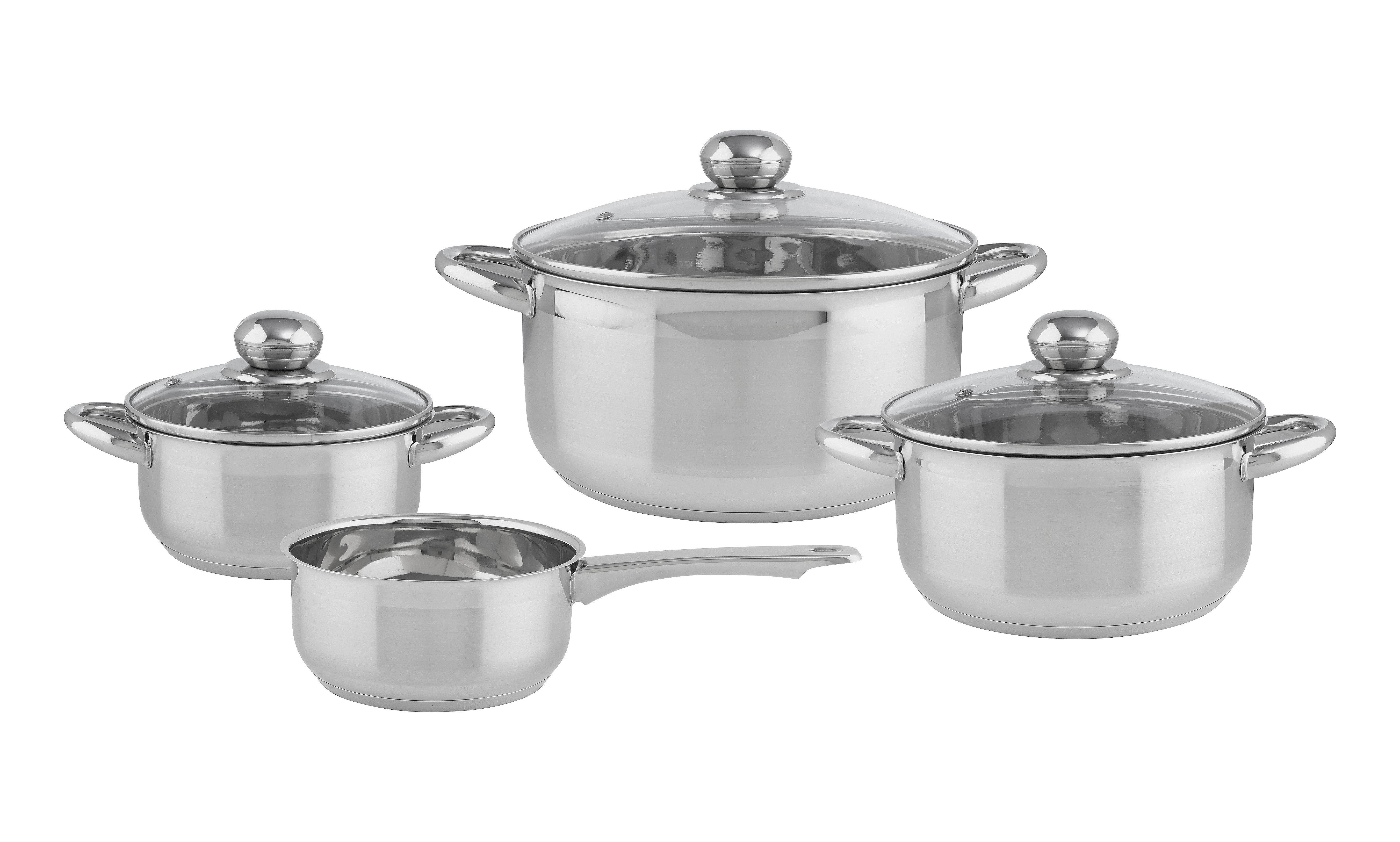 Főzőedény Szett Agnesa - Nemesacél/Átlátszó, konvencionális, Üveg/Fém - Luca Bessoni