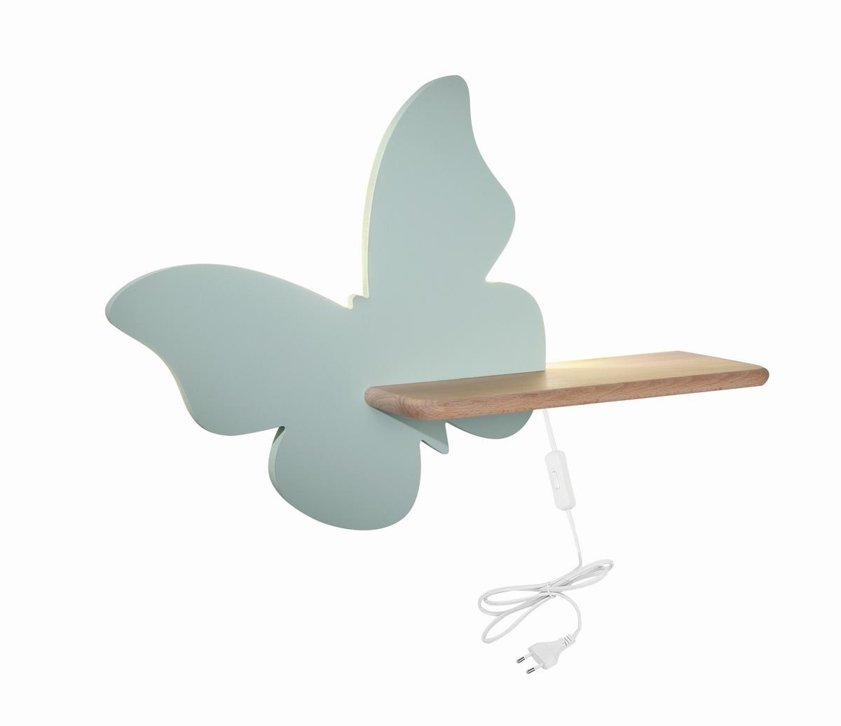 Kinderwandleuchte 21-85160 Butterfly - Mintgrün, Basics, Holz/Holzwerkstoff (40/12/29.5cm)