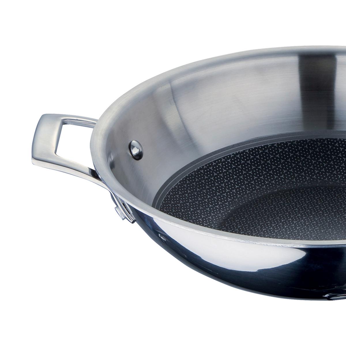 Wok Hi-Tech 3 Ø 53 cm Edelstahl Antihaftbeschichtet - Edelstahlfarben/Schwarz, Basics, Metall (53/29,5/9cm) - Masterpro