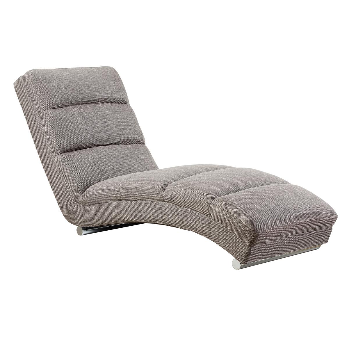 Relaxliege Chaiselongue, Grau B: 170 Cm - Chromfarben/Grau, MODERN, Textil (170/82/60cm) - Livetastic