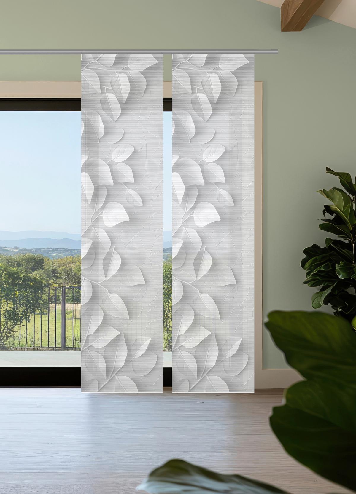 Flächenvorhang Rixa 2er Set - Grau Hochglanz, Design, Textil (60/260cm)