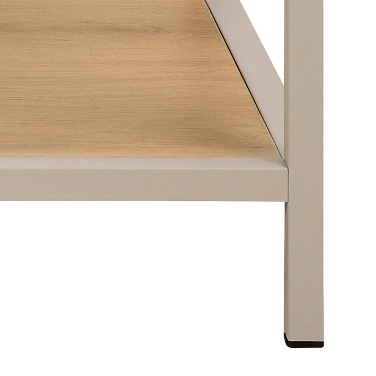 REGÁL SEAFORD - šedá/barvy dubu, Moderní, kov/kompozitní dřevo (114/78/35cm) - Bessagi