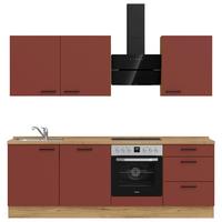 Küchenleerblock Easytouch High-Line, H9 Rechts - Eichefarben/Rot, MODERN, Holzwerkstoff (240cm) - Nobilia