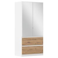 Drehtürenschrank Costa Weiß Eiche Artisan Dekor - Eiche Artisan/Weiß, MODERN, Holzwerkstoff (91/197/54cm) - Rauch Möbel
