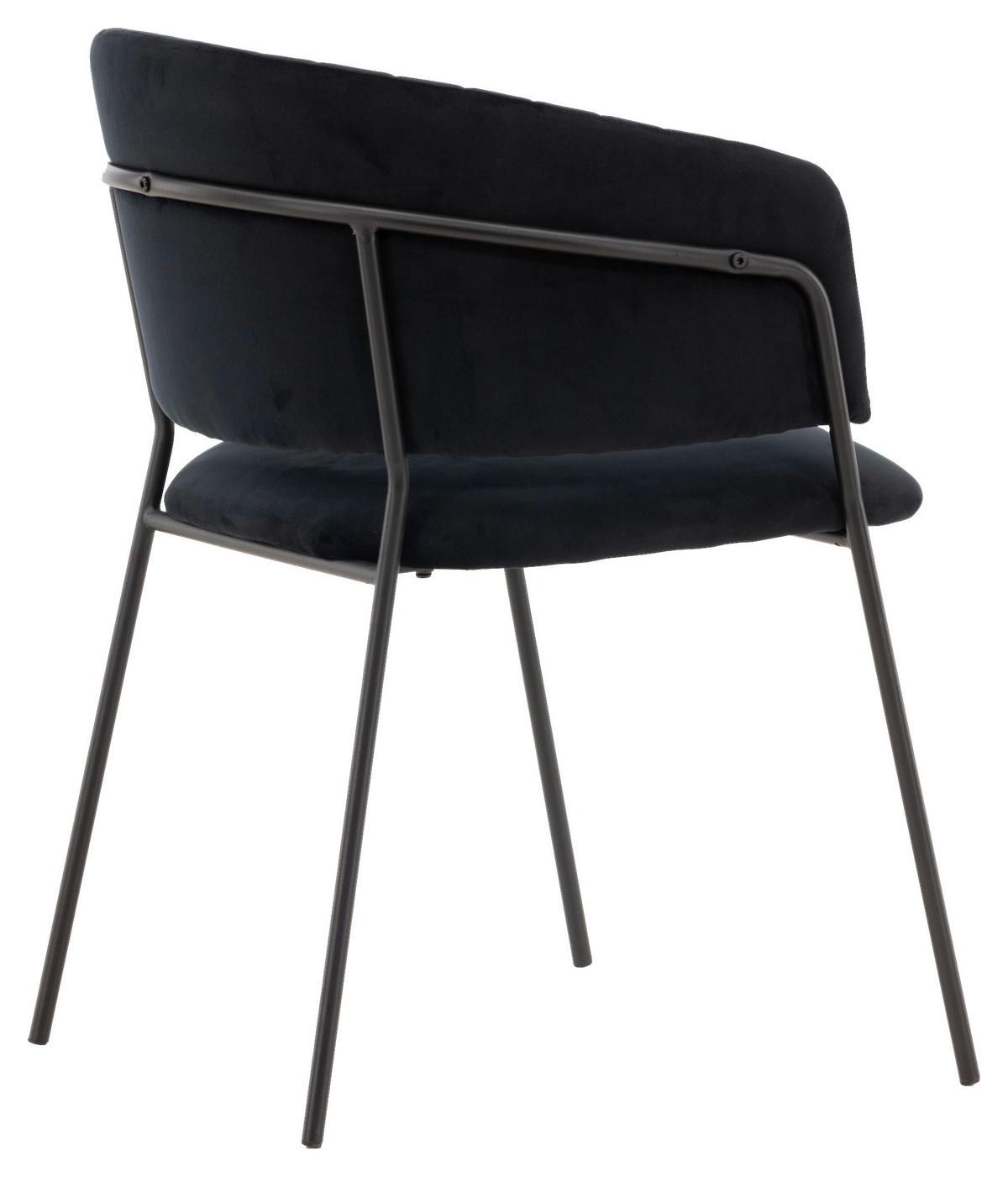 Stuhl-set Selma Schwarz B: 54 Cm - Schwarz, Design, Textil/Metall (54/82/58cm) - Livetastic