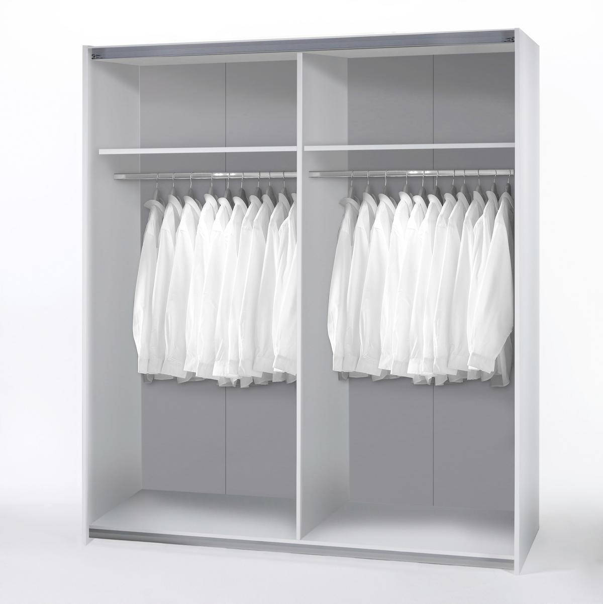 Schwebetürenschrank 170cm Starter, Schachbrettweiß - Eichefarben/Weiß, Design, Holzwerkstoff (170/195/59cm) - P & B