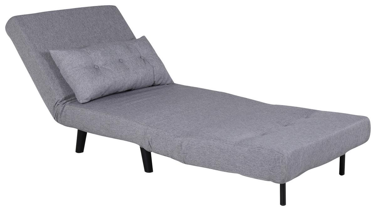 Schlafsessel Vicky - Schwarz/Grau, Design, Textil/Metall (70/88/80cm) - Livetastic