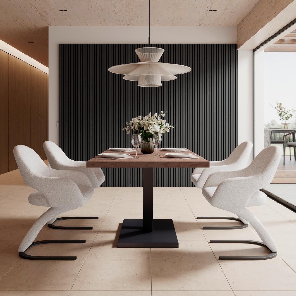 STOLIČKA S PODRÚČKAMI ARIA - čierna/krémová, Modern, kov/drevo (54/82/62cm) - Bessagi Home