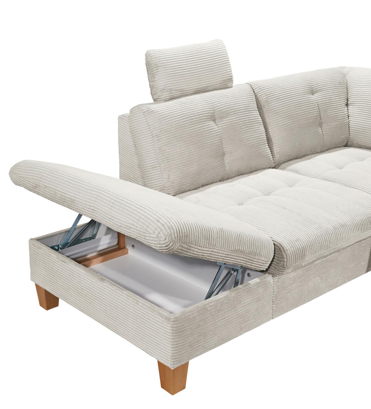 Wohnlandschaft Ascot Beige U: 220x324x170 Cm - Eichefarben/Beige, KONVENTIONELL, Textil (220/324/170cm) - MID.YOU