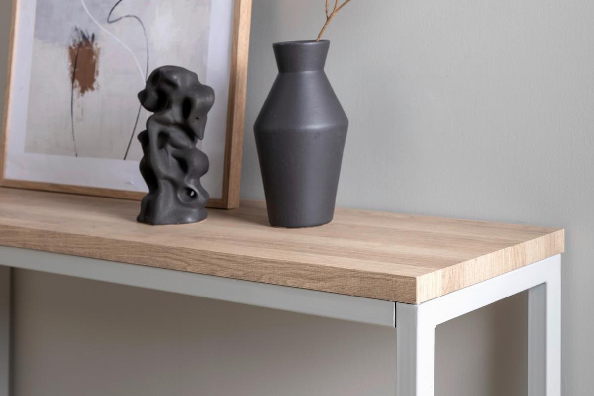 Beistelltisch Rise Naturfarben/grau B: 110 Cm - Naturfarben/Grau, Design, Holzwerkstoff/Metall (110/30/80cm) - Livetastic