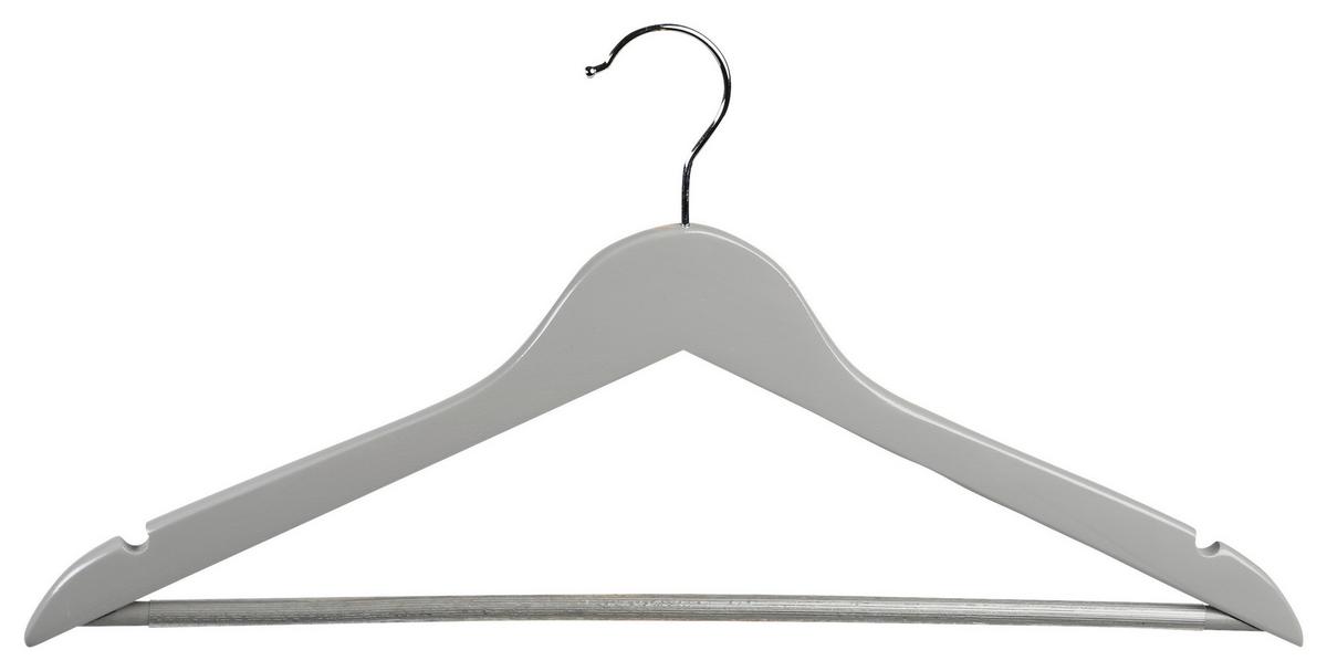 Kleiderbügel Set Grau B: 44,5 cm - Grau, Basics, Holz (44.5/1.2cm) - Kesper