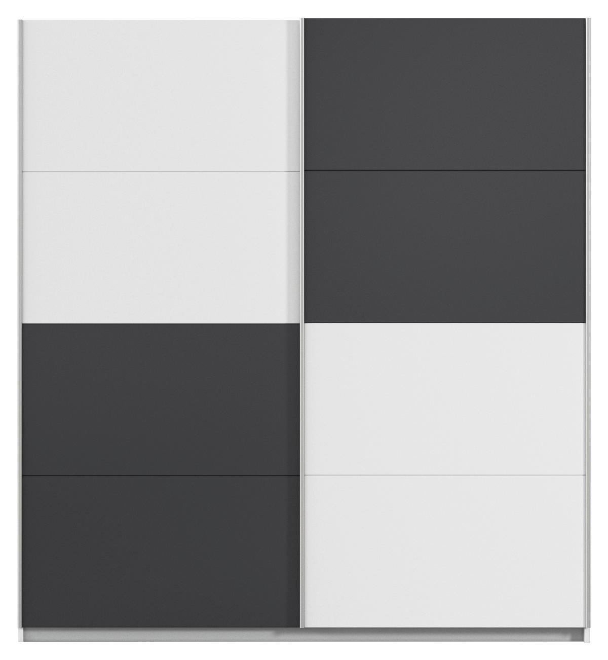 Schwebetürenschrank Subito - Graphitfarben/Weiß, MODERN, Holzwerkstoff (181/197/61cm) - Rauch Möbel
