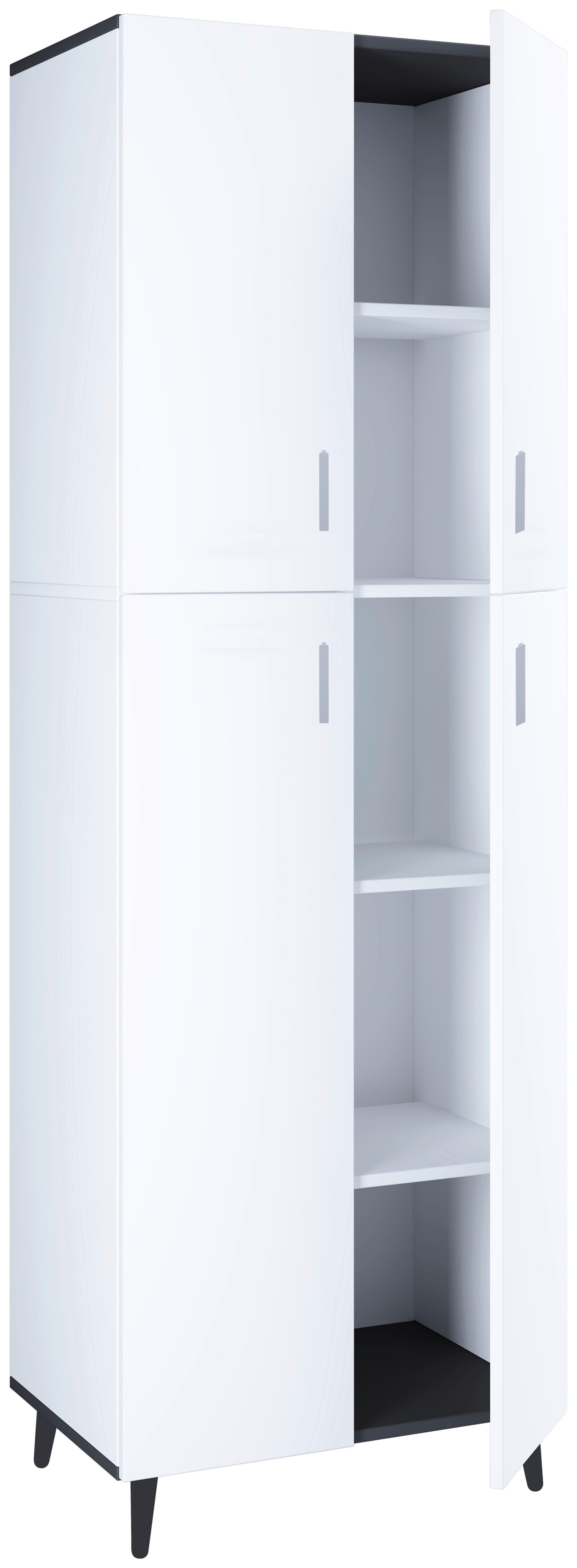 Mehrzweckschrank Landos Anthrazit Weiß B: 60 cm - Anthrazit/Weiß, Design, Holzwerkstoff (60/184/39cm) - MID.YOU