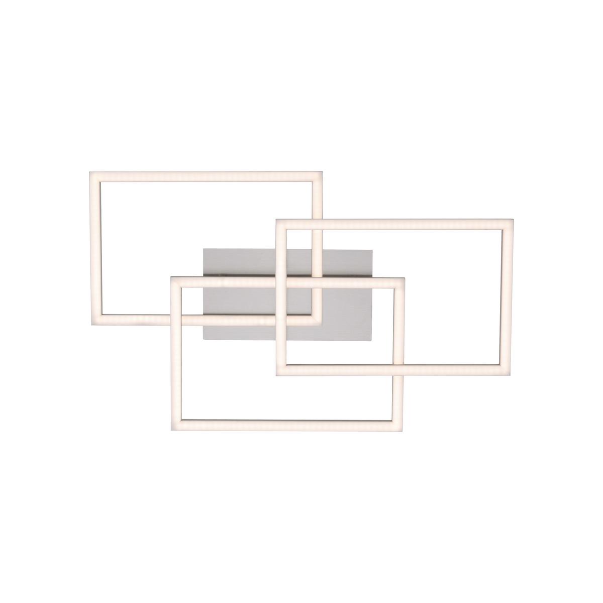 LED-Deckenleuchte Iven L: 54 cm dimmbar mit Memory-Funktion - Alufarben, Design, Kunststoff/Metall (54/33,5/7,5cm)