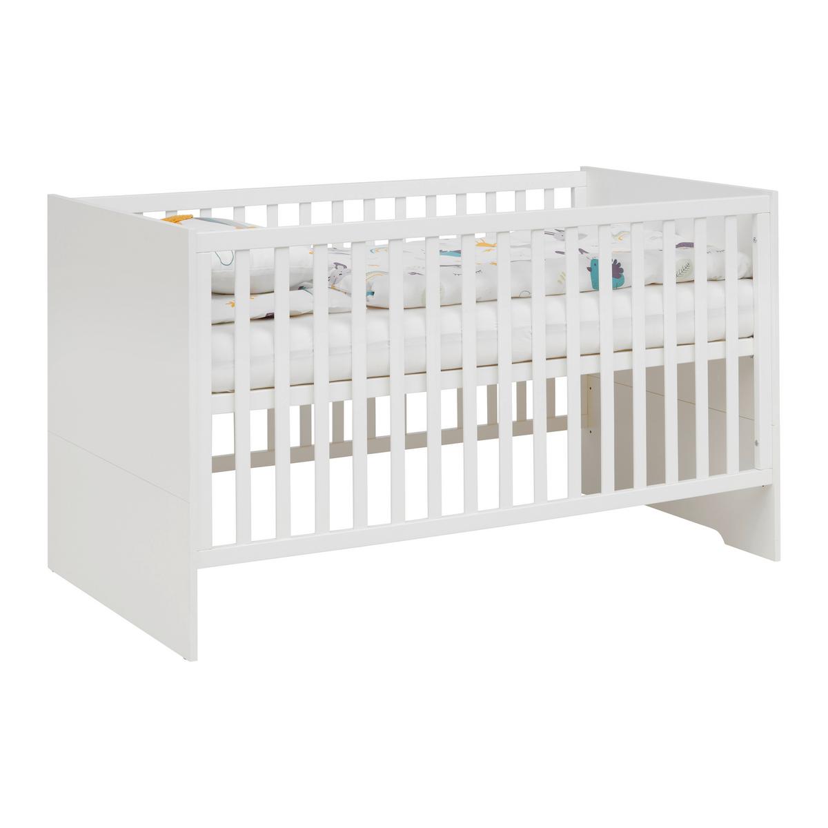 Gitterbett Luna 76x142 Cm Weiß - Weiß, Basics, Holzwerkstoff (76/82/142cm) - Roba