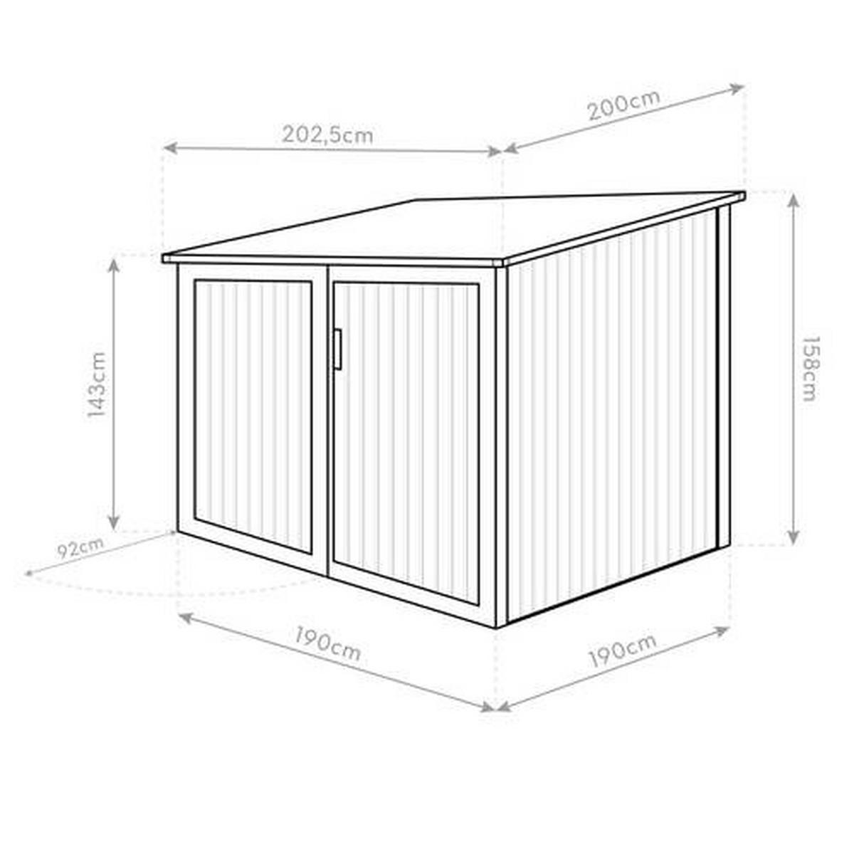 Fahrradgarage Fahrradgarage Und Aufbew. Box - Anthrazit, Basics, Metall (203/158/200cm)
