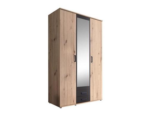 Kleiderschrank Chicago B: 119,6cm Eiche Dekor - Eichefarben/Anthrazit, Basics, Glas/Holzwerkstoff (119,6/196,3/53,5cm) - Livetastic Kleiderschrank Chicago B: 119,6cm Eiche Dekor - Eichefarben/Anthrazit, Basics, Glas/Holzwerkstoff (119,6/196,3/53,5cm) - Livetastic