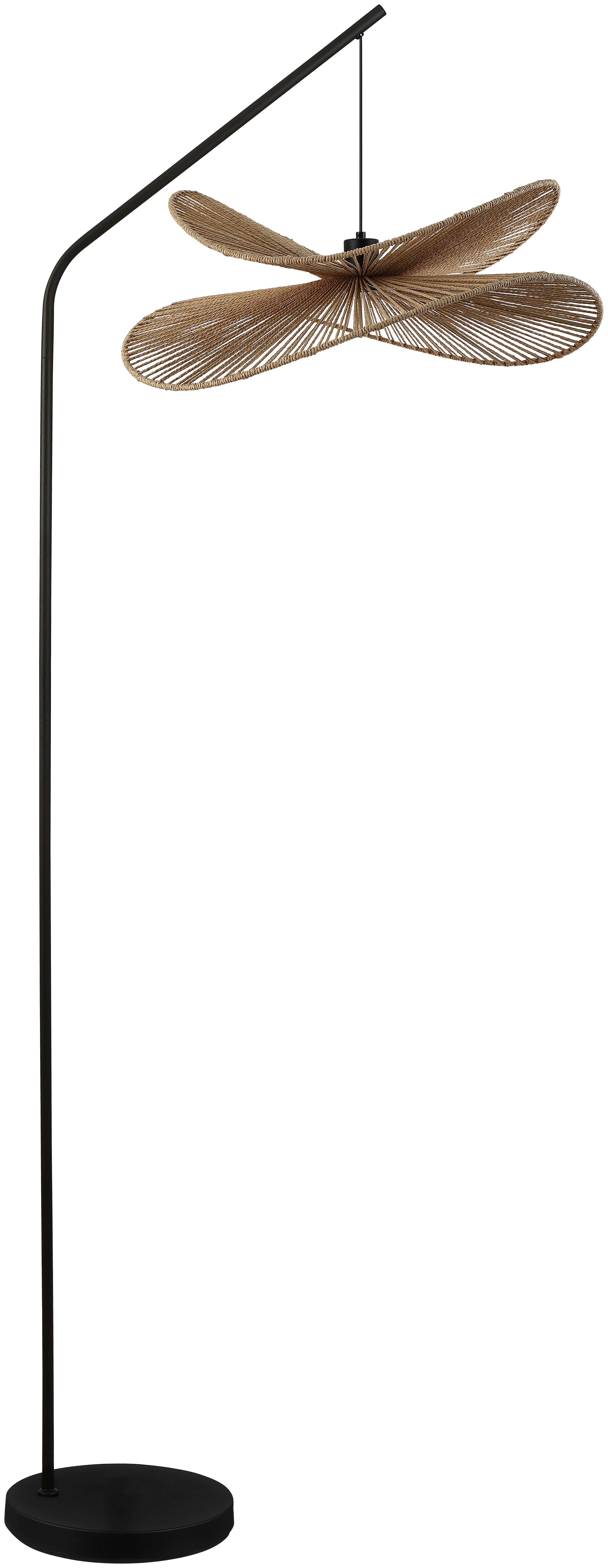 STOJACIA LAMPA BLI - čierna/prírodná farba, Modern, kov/papier (61,5/50/180cm) - Mömax