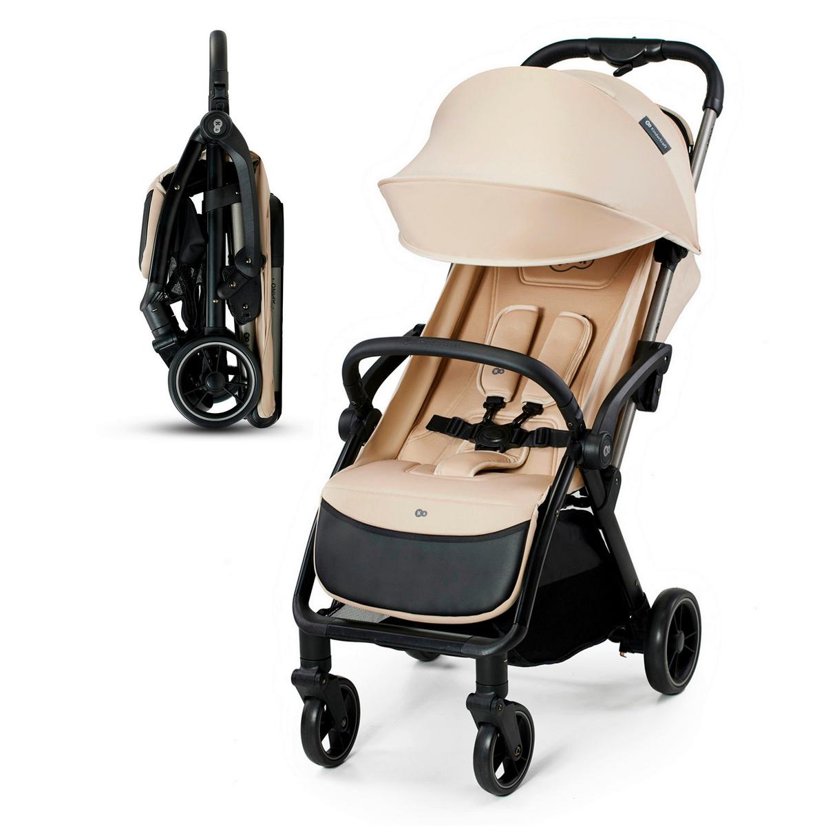 Buggy Apino Beige, B/H/T: 47x99x93cm - Beige/Schwarz, Basics (47/99/93cm) - Kinderkraft