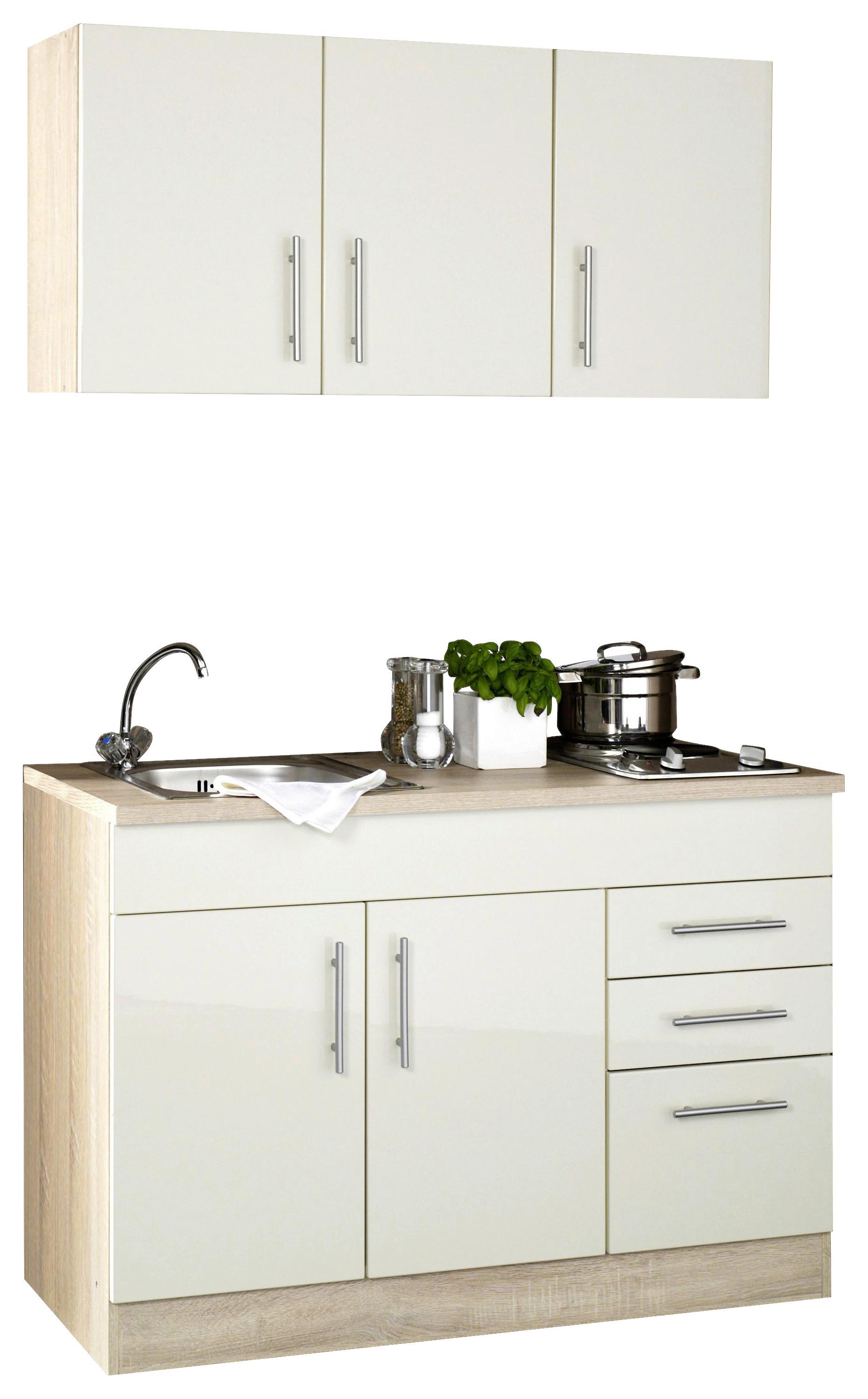 Miniküche Toronto Creme/eiche Dekor B: 120 Cm - Eichefarben/Creme, MODERN, Holzwerkstoff (120cm) - Held