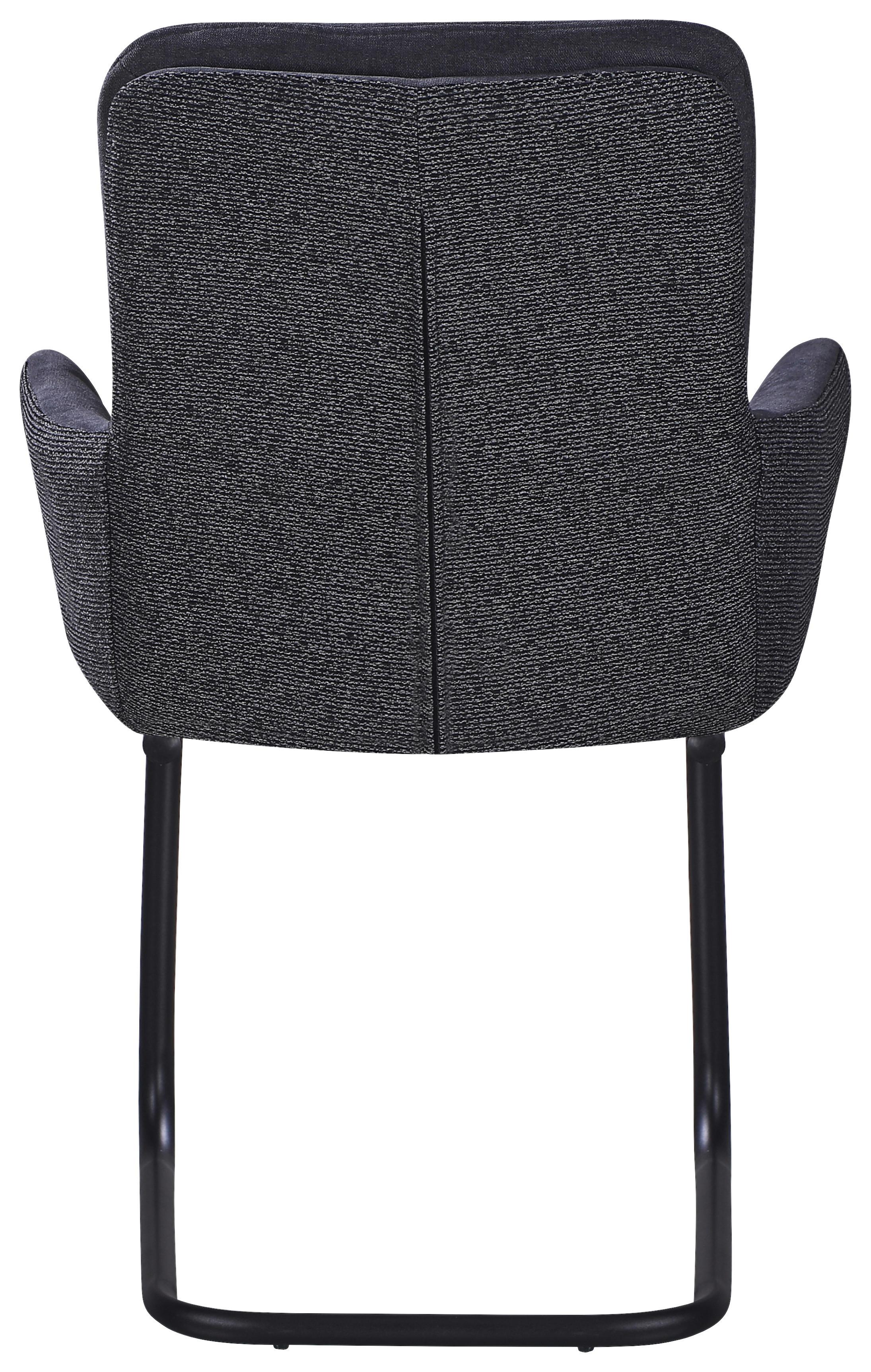 ŽIDLE S PODRUČKAMI NOVA - šedá/černá, Moderní, kov/textil (61/91/65cm) - Premium Living