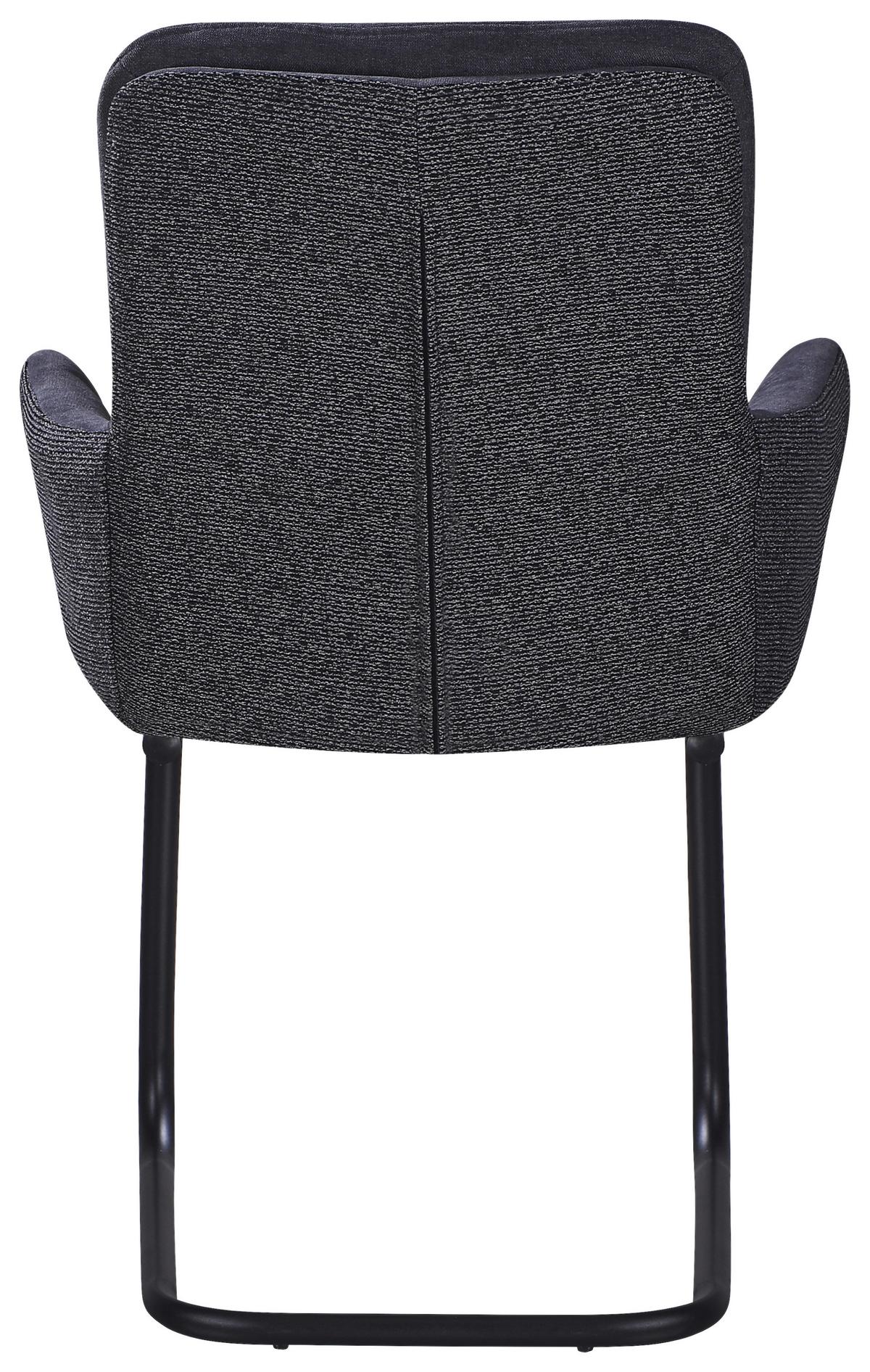 ŽIDLE S PODRUČKAMI NOVA - šedá/černá, Moderní, kov/textil (61/91/65cm) - Premium Living