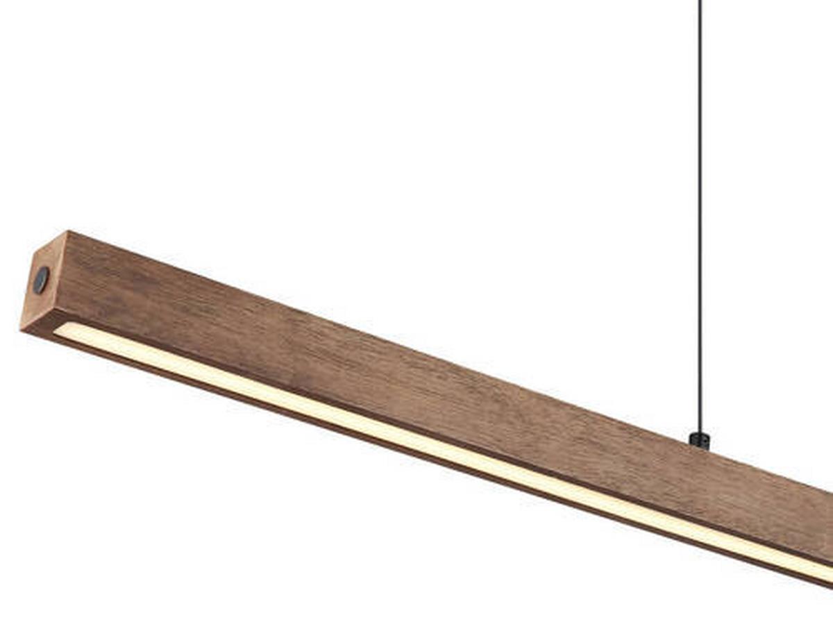 Led-hängeleuchte 17015 - Dunkelbraun/Opal, Natur, Holz/Kunststoff (115/4,5/150cm) - Globo