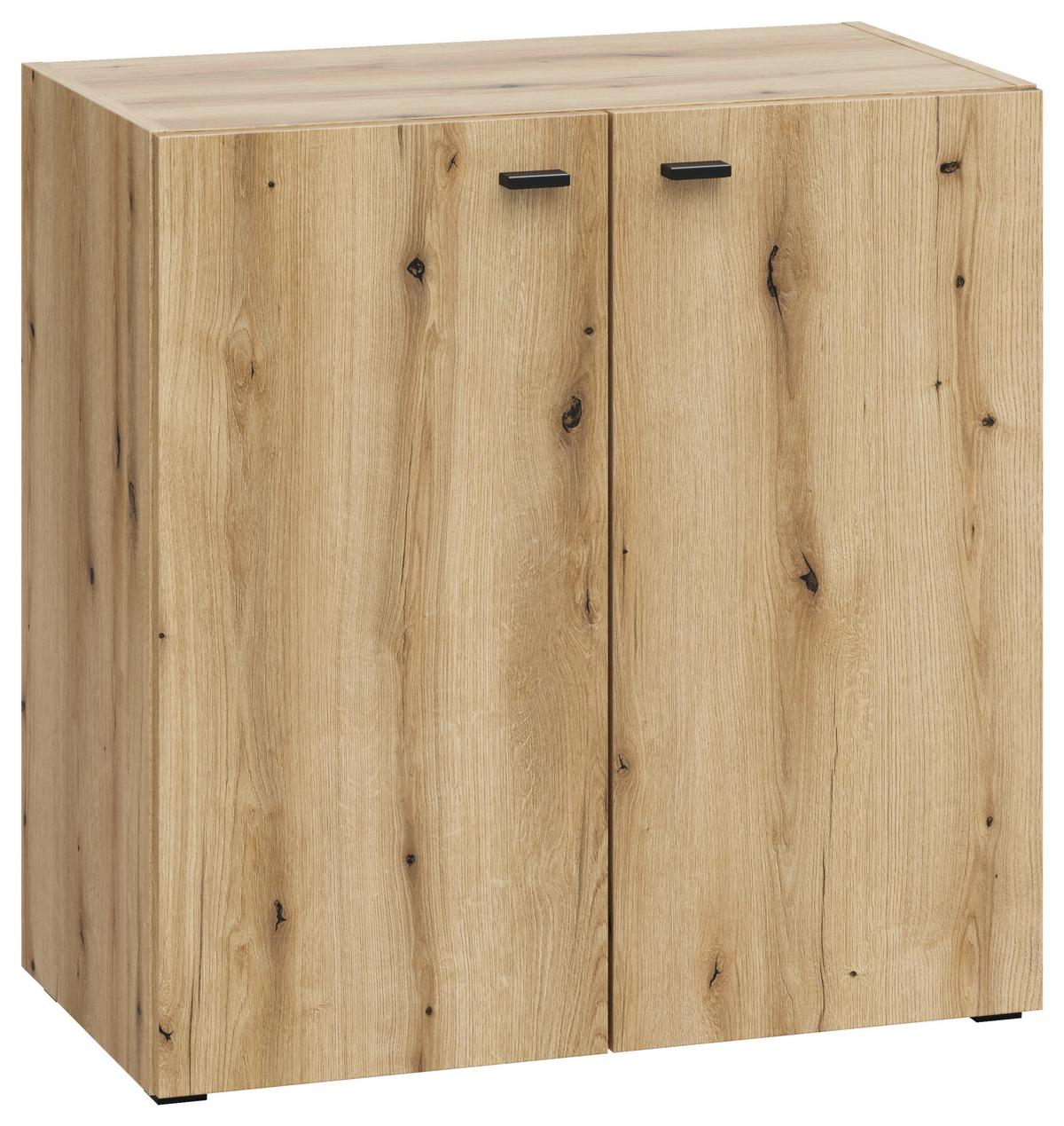 Stapelprogramm Sixty-Four - Eichefarben/Schwarz, Trend, Holzwerkstoff (320/192/35cm)