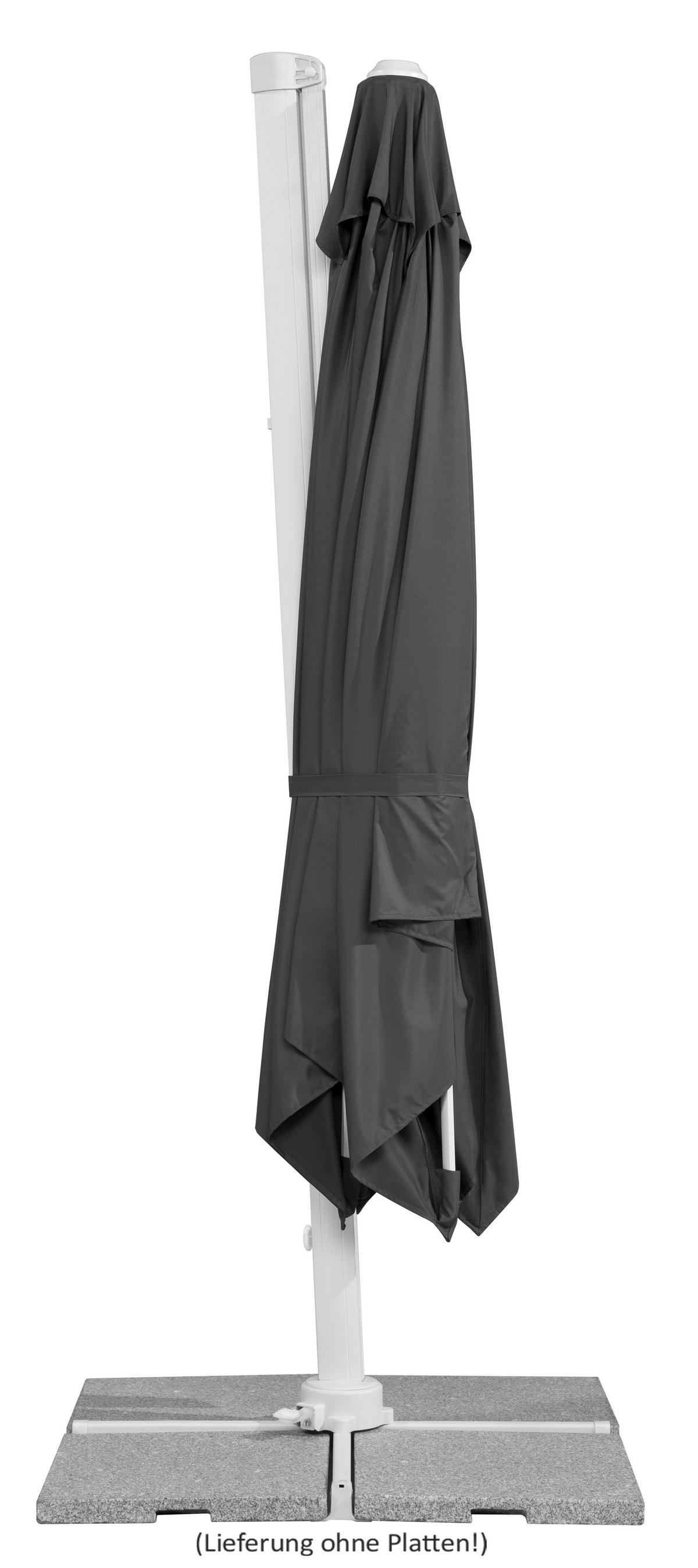 Ampelschirm Rhodos Twist Bianco BxHxT: 358x263x300cm - Anthrazit/Weiß, Basics, Textil/Metall (358/263/300cm) - Schneider