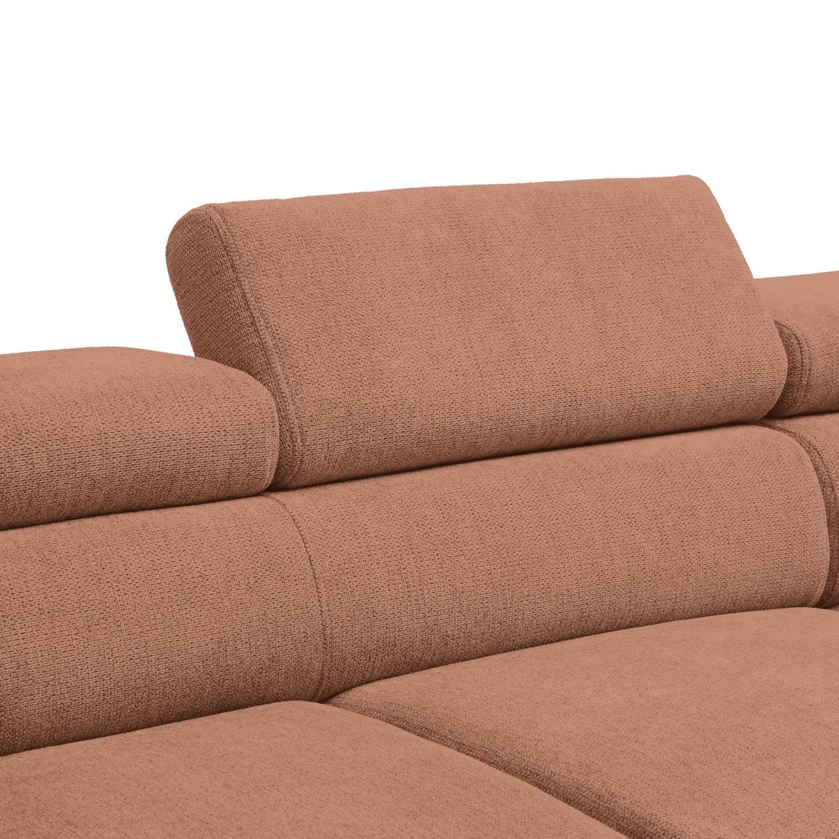 Rohová sedačka RAVEN, pravá, marhuľová - marhuľová/čierna, Modern, kov/textil (257/198cm) - Mömax