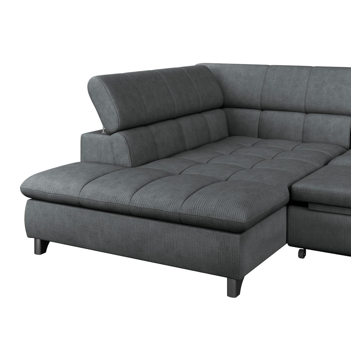 Ecksofa Gemini Grapfhitfarben, B: 234cm - Chromfarben/Graphitfarben, KONVENTIONELL, Textil (234/312cm)