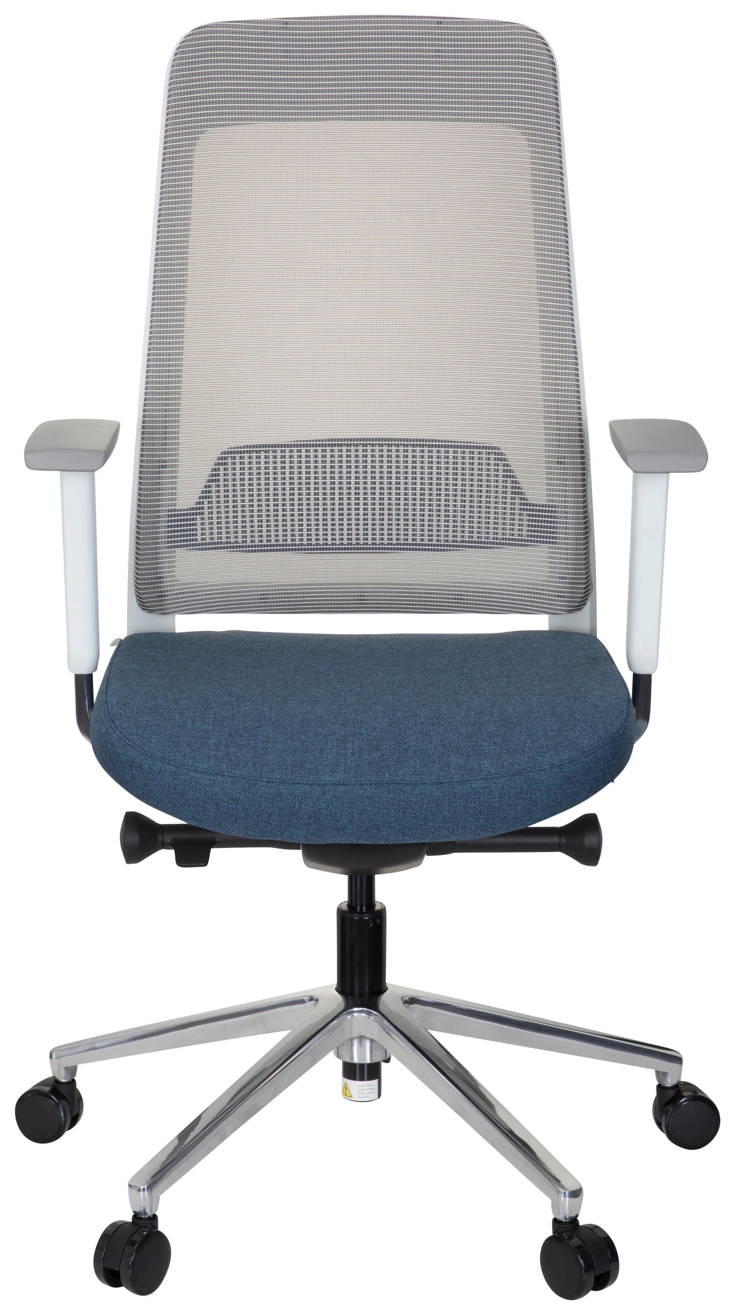 Drehstuhl Chiaro T2 White Blau/grau/weiß - Blau/Weiß, MODERN, Kunststoff/Textil (67/118/63cm) - MID.YOU