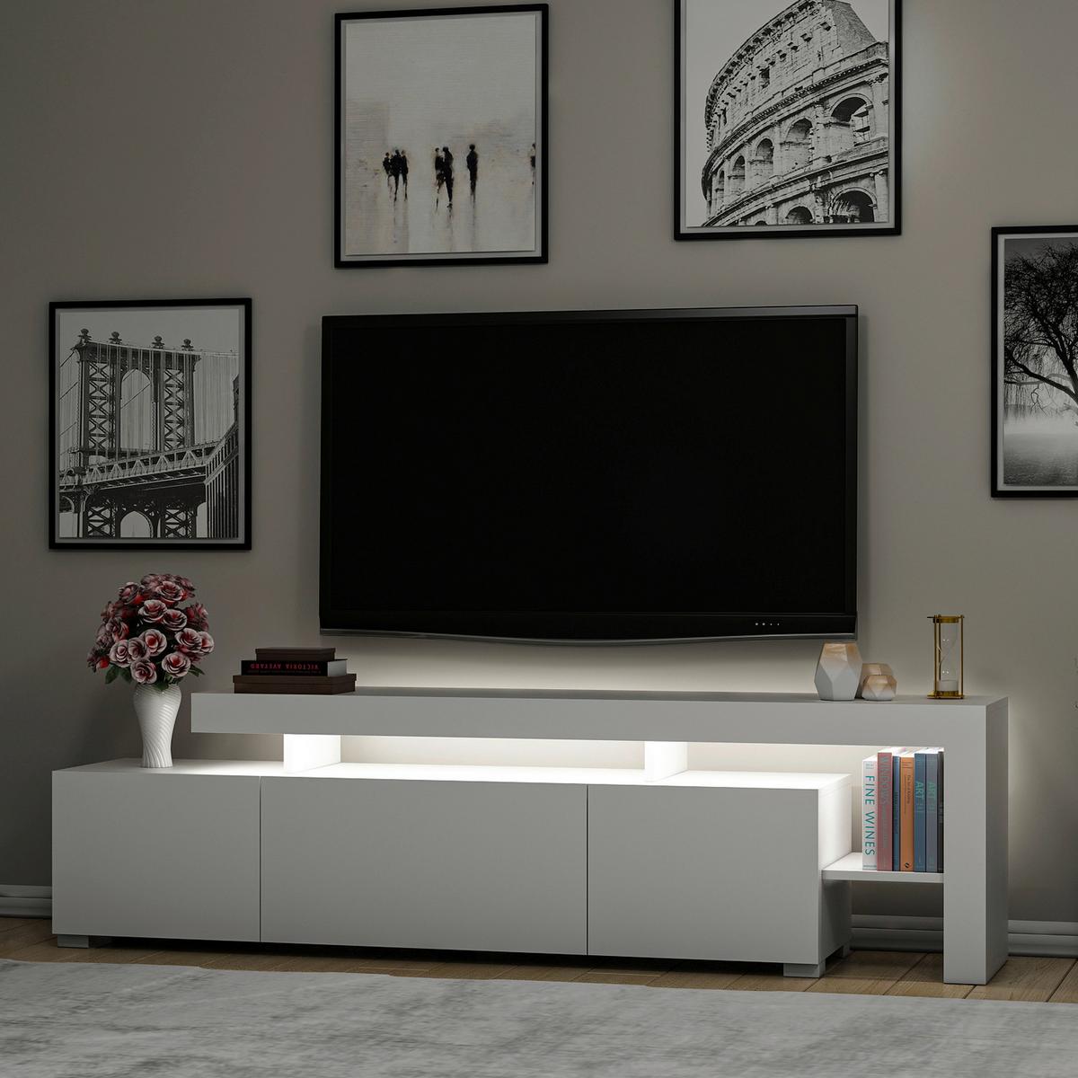 TV-ELEMENT Weiß B: 192cm - Weiß, MODERN, Holzwerkstoff (192/53/37cm)