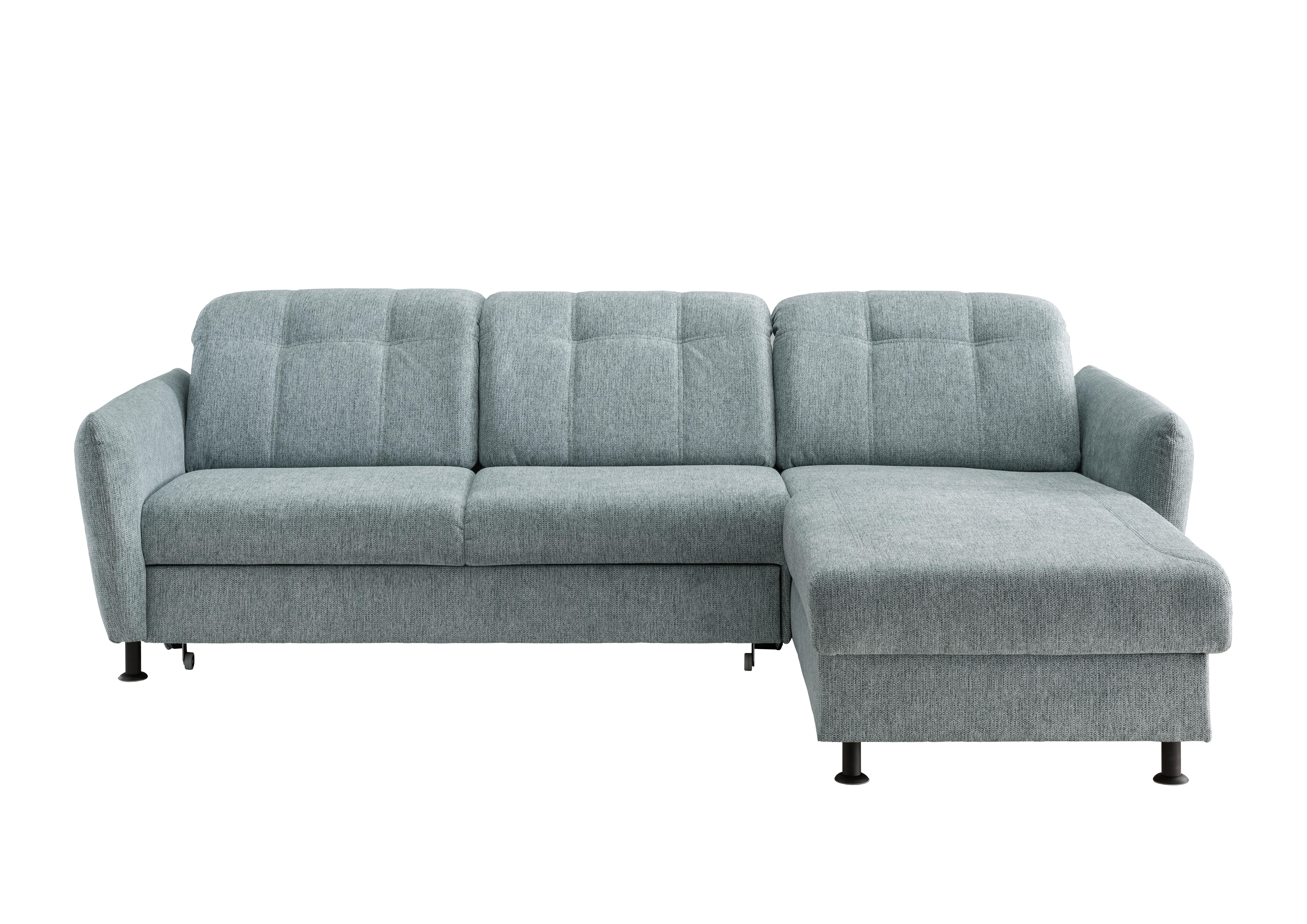 Ecksofa Minori Chenille Mintgrün, S: 267x184 cm - Schwarz/Mintgrün, MODERN, Textil (267/184cm) - Livetastic