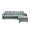 Ecksofa Minori Chenille Mintgrün, S: 267x184 cm - Schwarz/Mintgrün, MODERN, Textil (267/184cm) - Livetastic