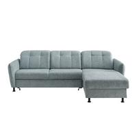 Ecksofa Minori Chenille Mintgrün, S: 267x184 cm - Schwarz/Mintgrün, MODERN, Textil (267/184cm) - Livetastic
