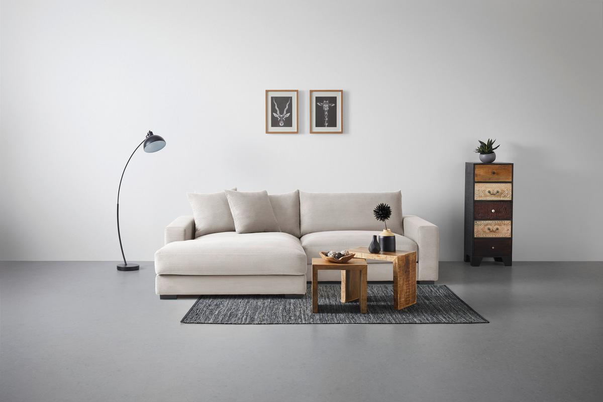 Rohová sedačka PEDRO, ľavá, sivohnedý menčester - taupe, Modern, textil (180/265cm) - Mömax