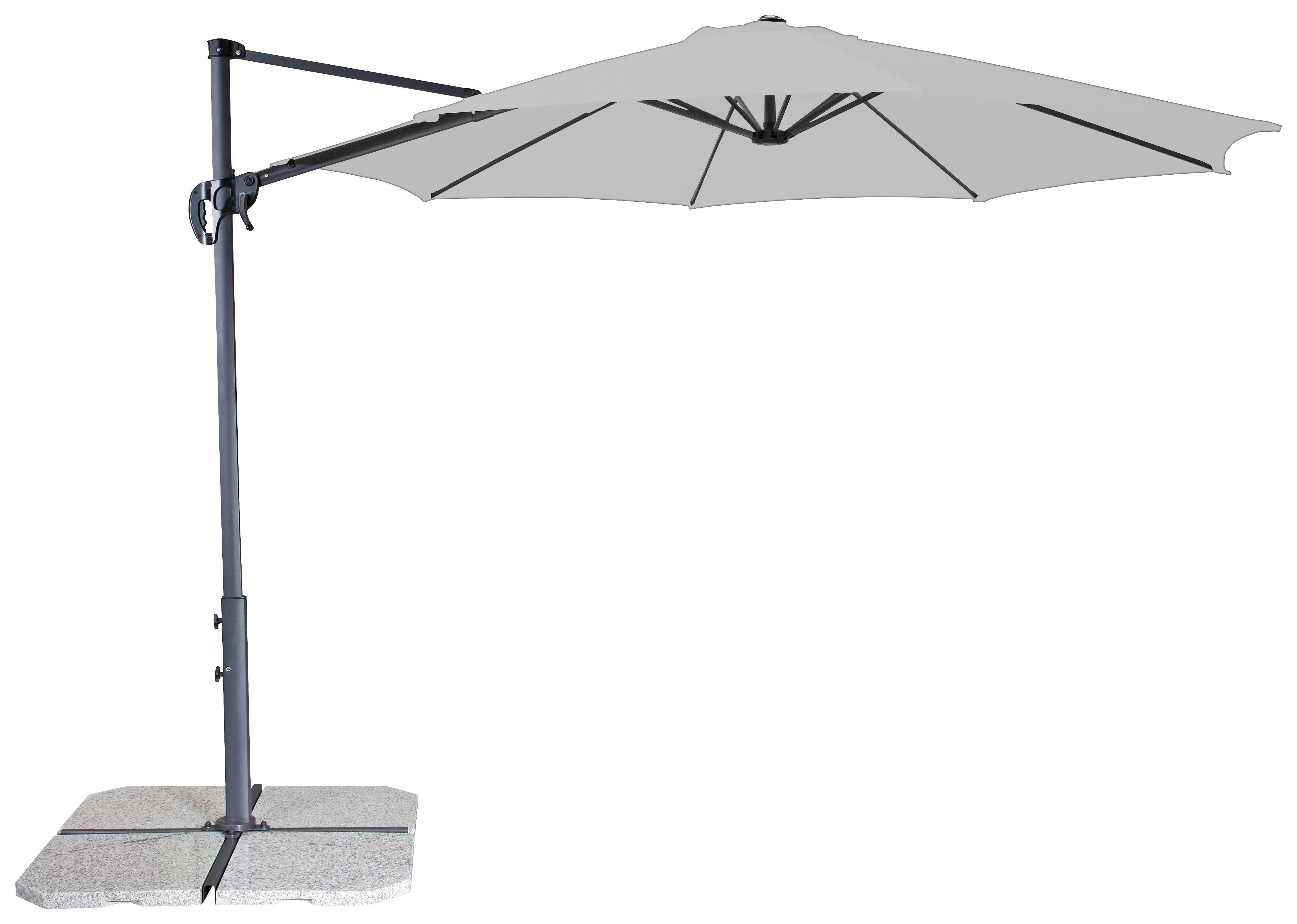 Ampelschirm Ravenna D 293cm H 244cm Mit Schirmständer Grau
