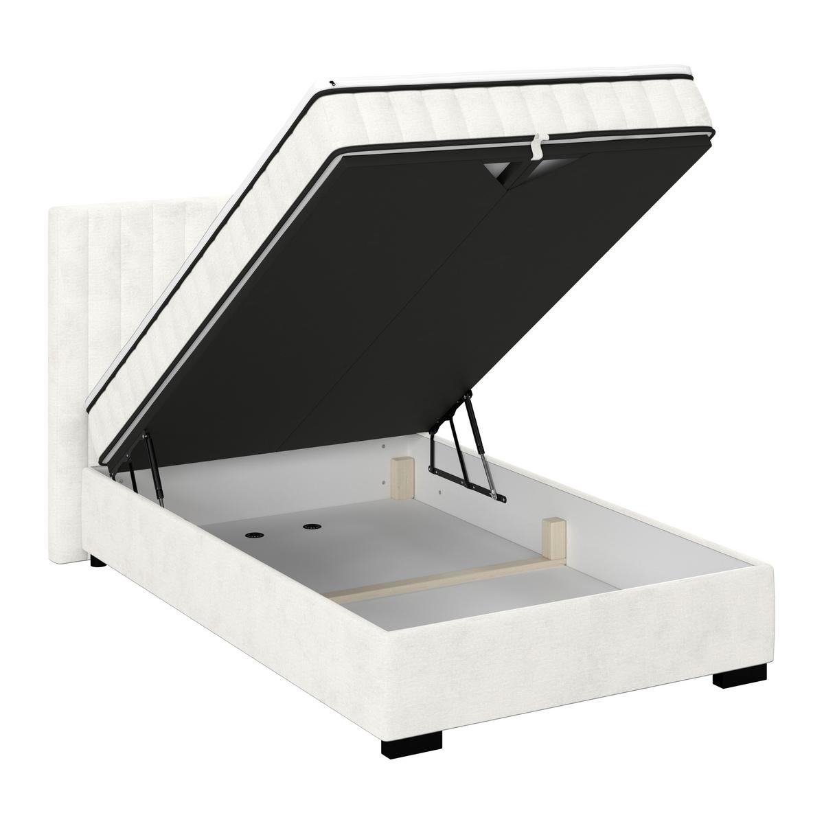 Boxbett Maya 120 - Creme/Schwarz, MODERN, Holz/Holzwerkstoff (120/200cm)