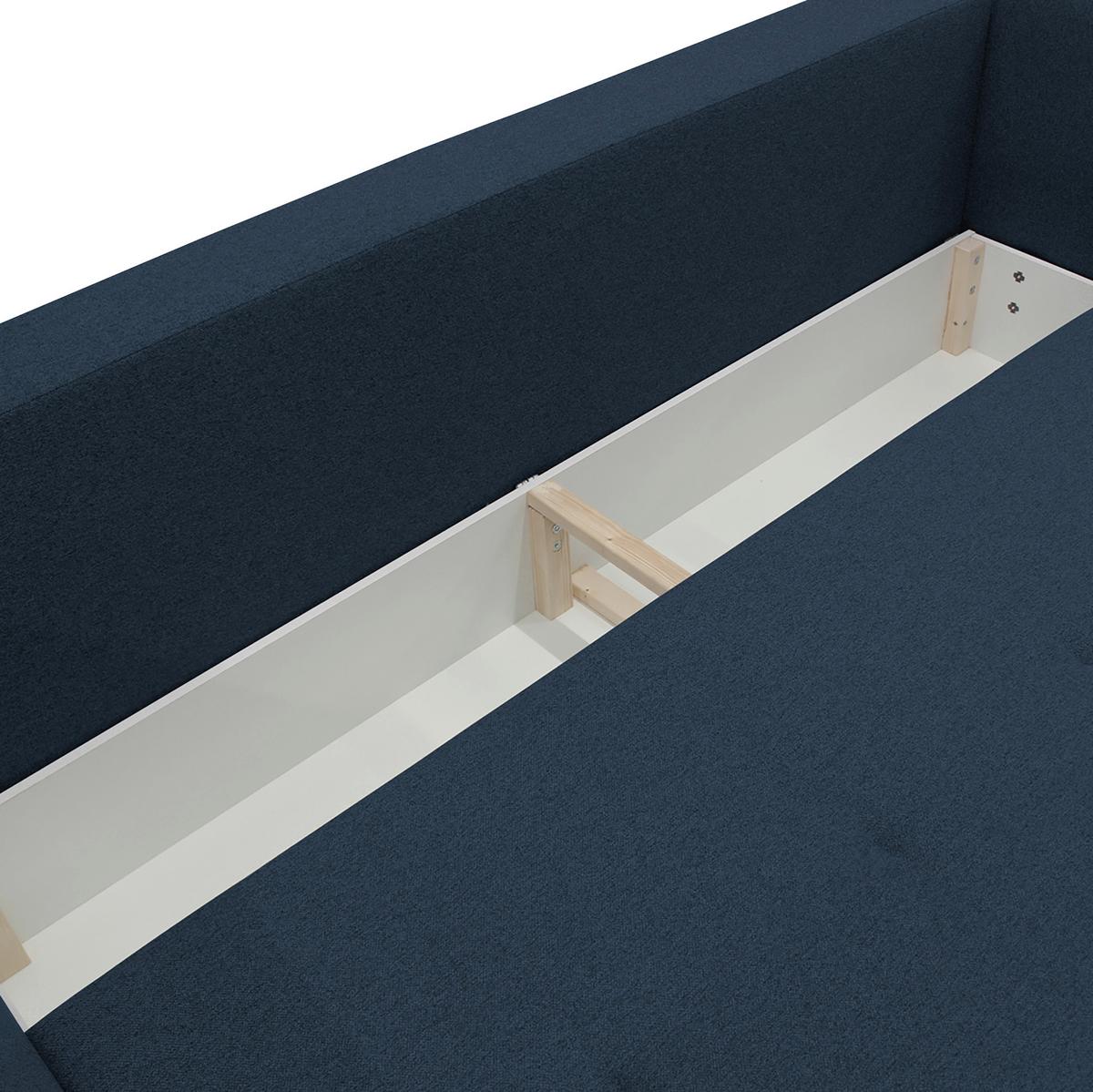 2-sitzer-sofa Mit Schlaffunkt. Modi Und Bettkasten Blau - Blau/Silberfarben, Design, Textil (235/83/106cm) - MID.YOU