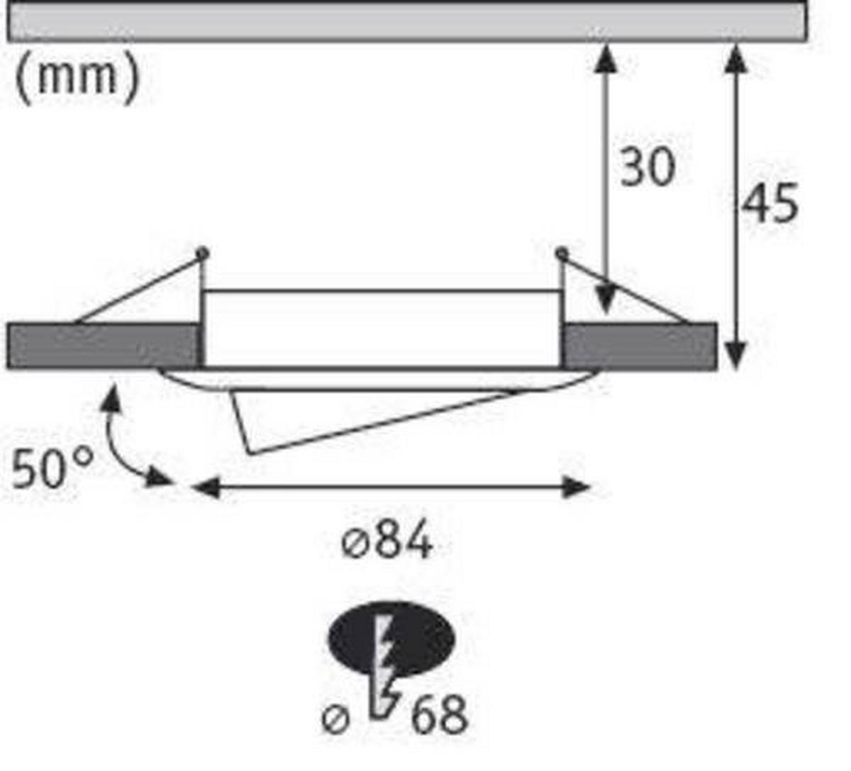 Deckenleuchte 3er-set Ø 8,4 Cm, Dimmbar, Rund - Schwarz, Basics, Metall (8,4cm) - Paulmann