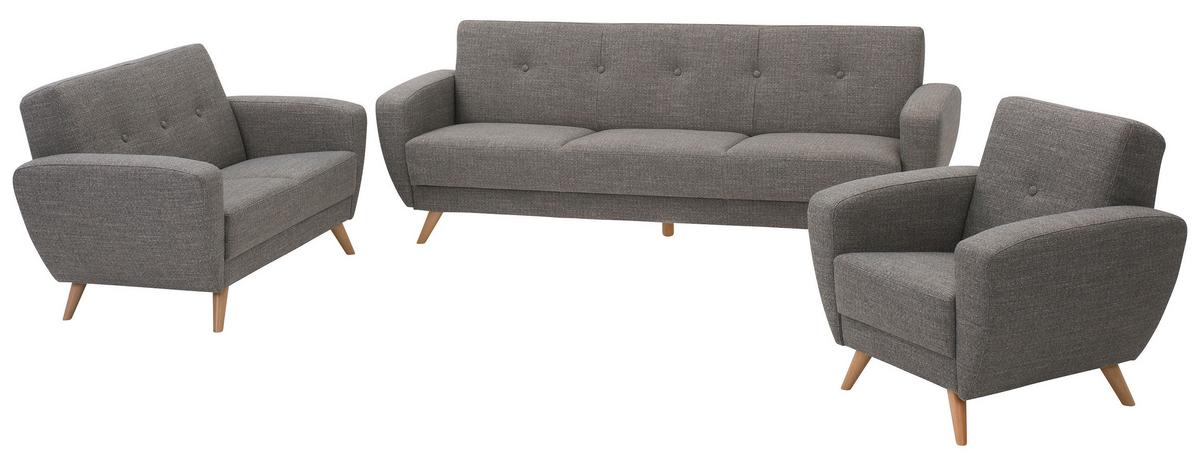Polstersessel Mit Armlehnen Jerry Grau - Naturfarben/Grau, Design, Textil (83/85/82cm) - Max Winzer