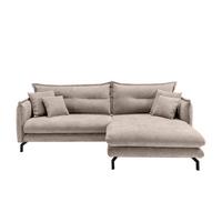Ecksofa Lava Beige S: 255x180 cm - Beige/Schwarz, Design, Textil (255/180cm) - Livetastic