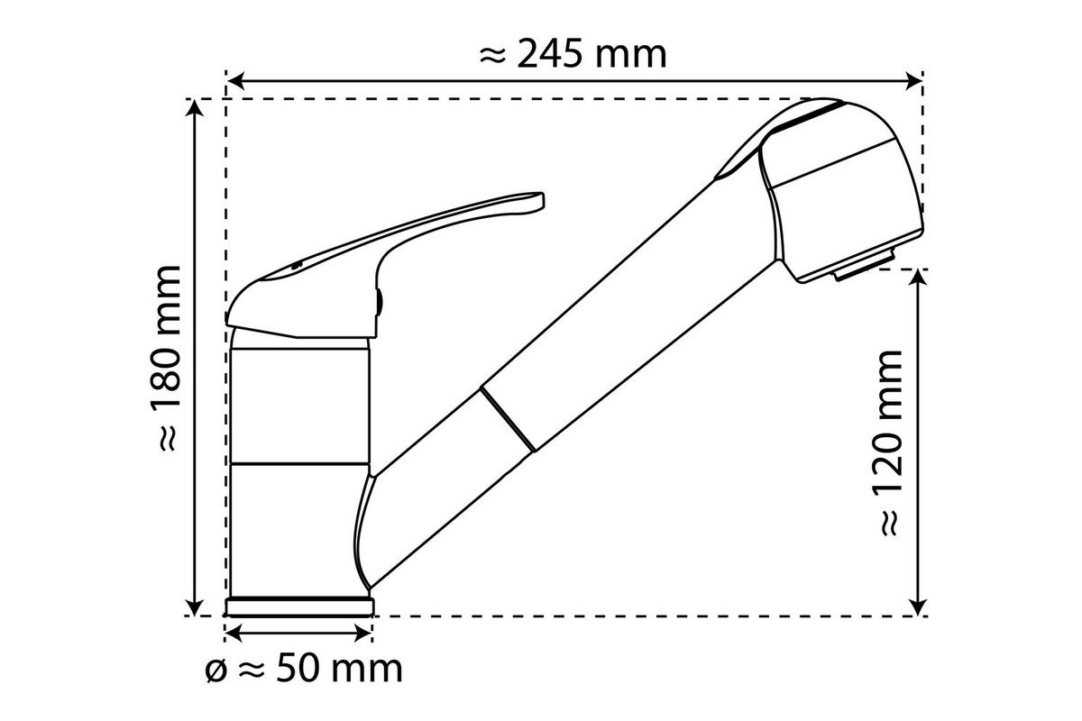 Konyhai Csaptelep Sistant Hamburg - króm, Basics, fém (5/18/24,5cm) - Best Price
