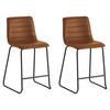 Barhocker-Set Milan - Cognac/Schwarz, KONVENTIONELL, Kunststoff/Textil (49/98/54,5cm) - MID.YOU